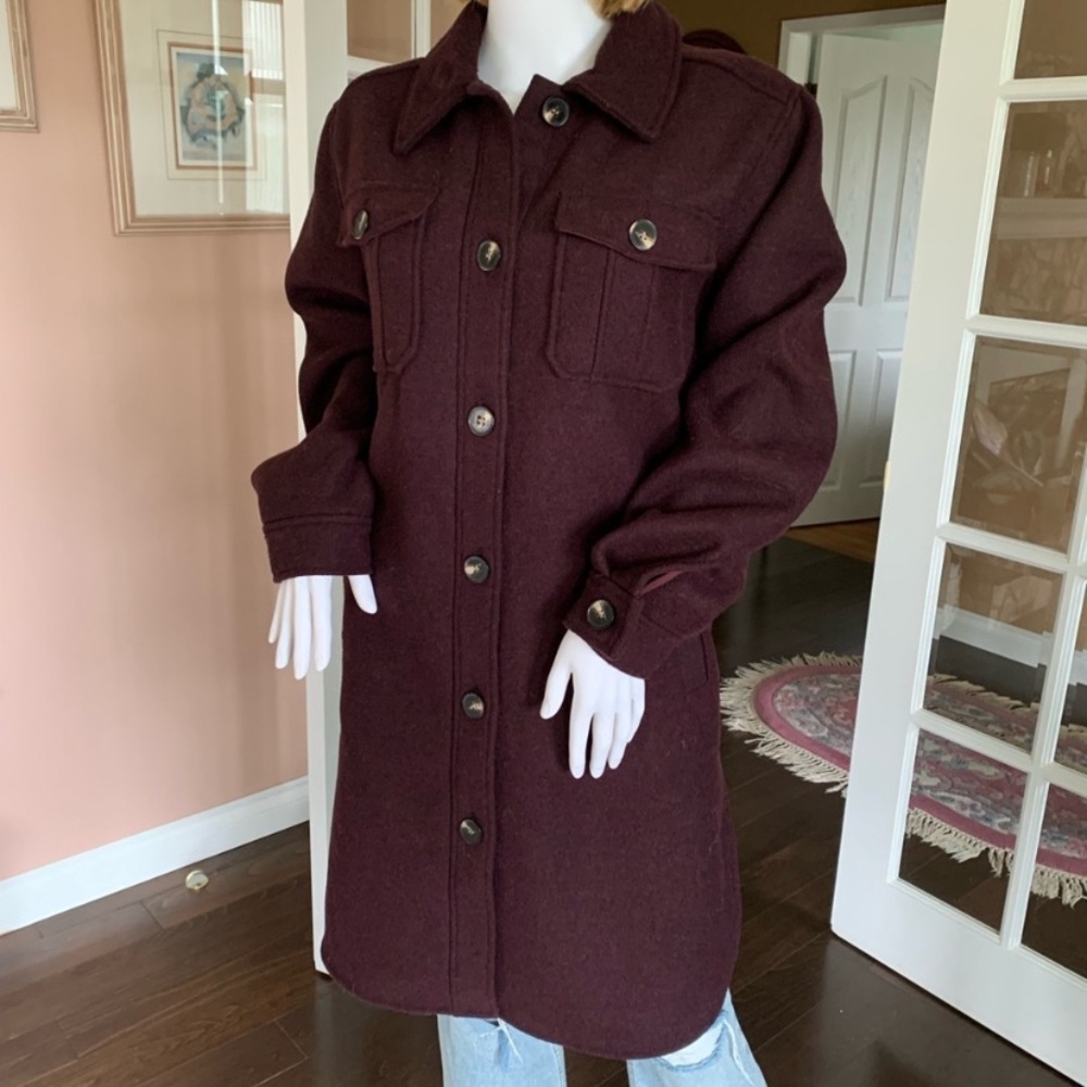 NWOT Dynamite Wool Blend Deep Burgundy Coat
